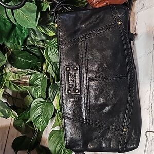 UGG Women's Leather Large Black Wristlet